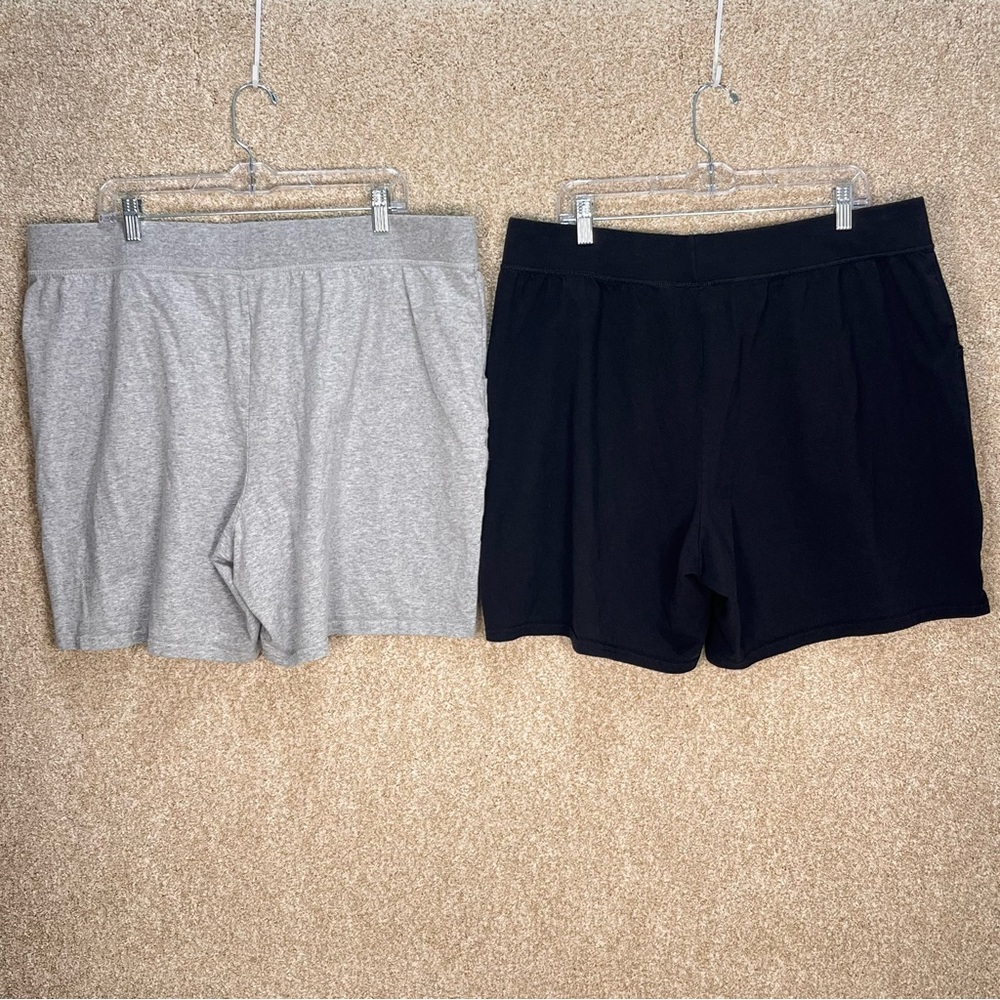 Imperfect 100% cotton lounge shorts size 3X pockets stretchy waist 2 pair casual - Picture 2 of 16